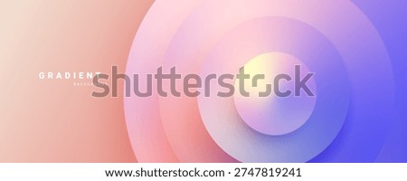 Soft pastel gradient background with concentric circles.