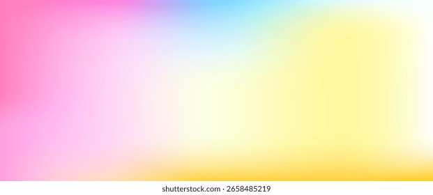 Fundo de gradiente pastel macio com azul suave, amarelo, branco e rosa. Mínimo, sonhador, e ideal para projetos elegantes, com temas leves. Ilustração vetorial eps10. Perfeito para o moderno.

