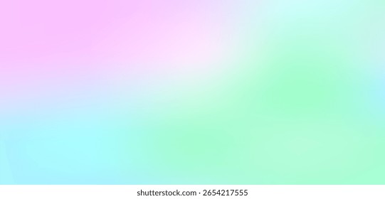 Fundo de gradiente pastel macio com tons de rosa , azul céu e verde menta. Textura de desfoque mínima, ideal para beleza, bem-estar, produtos para bebês ou designs digitais elegantes. Ilustração vetorial eps10.
