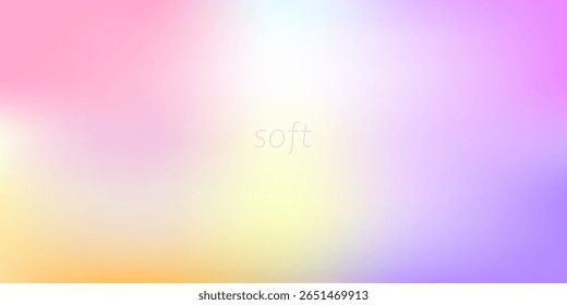 Soft pastel gradient background with smooth blend of pink, purple, yellow, and white colors. Ideal for abstract design, presentation templates, or modern creative projects. 
