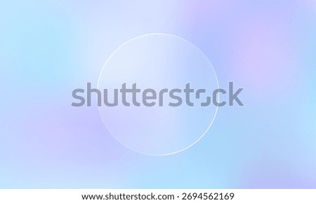 Soft pastel gradient background with a transparent glass circle. Minimal abstract design in blue, purple, and pink hues  perfect for modern UI, website banners, or futuristic presentation templates.