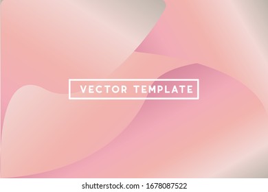 Soft pastel gradient background vector template with fluid  shapes. Abstract illustration with light rose, white, colors