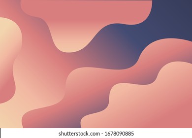 Soft pastel gradient background vector template with fluid  shapes. Abstract illustration with colors