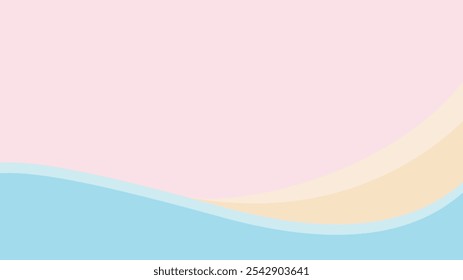 Soft Pastel Gradient Background with Wavy Shapes – Minimalist and Serene Design