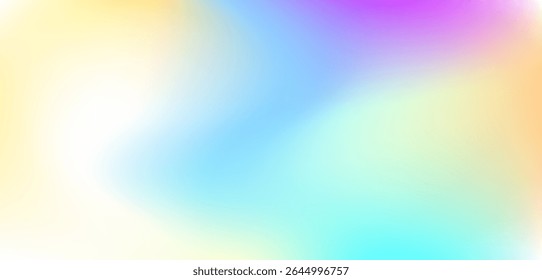 Soft pastel gradient blending blue, yellow, purple, green, and orange tones, ideal for dreamy, light, and creative abstract vector backgrounds and modern digital designs.