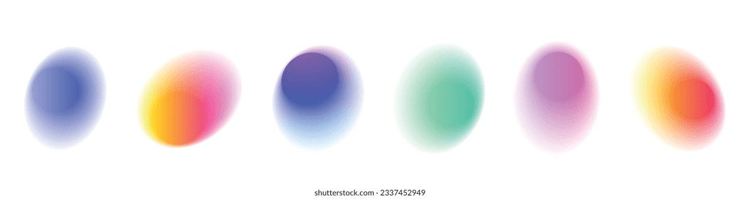 Soft pastel gradient circle. Round design with light, glow. Vector illustrations isolated on white background.