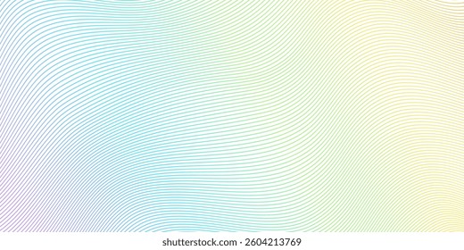 Soft pastel gradient with curved line background. Flowing subtle wavy lines. Gentle smooth texture. Perfect for elegant design, banner, wallpaper, social media, poster, ads, promotion
