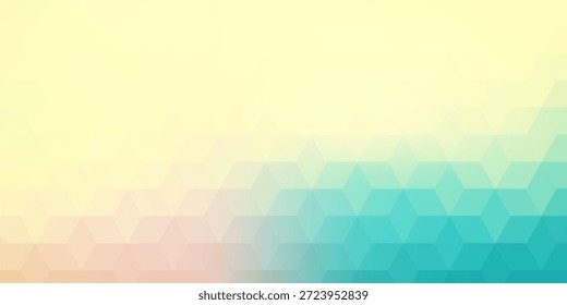 Fundo De Hexágono Gradiente De Pastel Suave Do Amarelo Ao Azul Com Textura Sutil Padrão De Diamante Geométrico