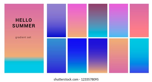 Soft Pastel Gradient Set for greeting card, flyer, invitation, poster, brochure, banner calendar. 