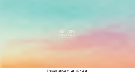 Fondo suave del cielo degradado pastel con una mezcla de tonos azules, rosados y naranjas que crean una atmósfera serena y de ensueño. Perfecto para proyectos de diseño que necesitan un telón de fondo tranquilo y relajante.