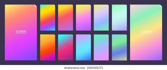 Gradiente suave en color pastel conjunto de fondo suave y vibrante para dispositivos, pantalla de pc y smartphone moderno suaves fondo de color pastel vectorial ux y ui ilustración de diseño