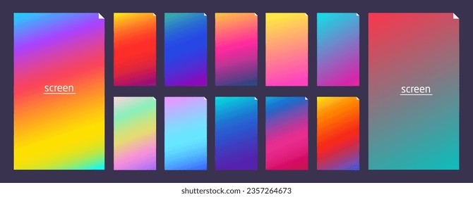 Gradiente suave en color pastel conjunto de fondo suave y vibrante para dispositivos, pantalla de pc y smartphone moderno suaves fondo de color pastel vectorial ux y ui ilustración de diseño