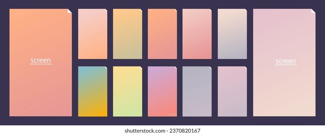 Gradiente suave en color pastel conjunto de fondo suave y vibrante para dispositivos, pantalla de pc y smartphone moderno suaves fondo de color pastel vectorial ux y ui ilustración de diseño