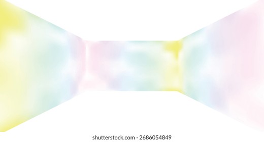 Weiche Pastellfarbverläufe mit einem tunnelartigen Lichteffekt, der Gelb-, Rosa- und Blautöne miteinander verbindet. Perfekt für verträumte abstrakte Hintergründe und kreative Designs.