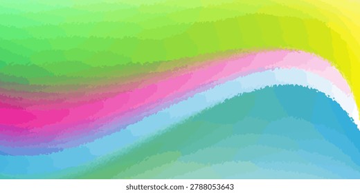 Soft pastel gradient waves flow across a geometric, painterly background, blending pink, green, blue and yellow hues for a tranquil, modern abstract design suitable for web, print, and creative projects.