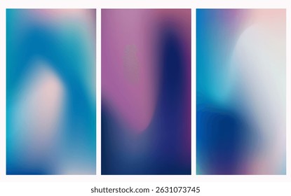 Soft pastel gradients in an abstract, blurred vector style. This modern vaporwave-inspired design uses smooth color blending, trending in digital art and UI backgrounds for dreamy, futuristic look.