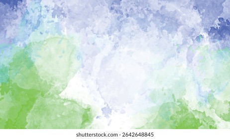 Pastel macio verde azul e branco aquarela mistura criando uma textura leve arejada com respingos sutis e um humor sereno.