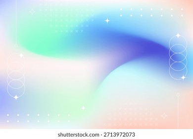 Fondo holográfico suave del gradiente del pastel con las Formas geométricas sutiles para los proyectos modernos del diseño digital