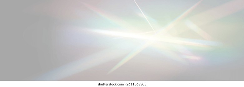Soft pastel holographic light leak, dreamy blurred prism glow, ethereal abstract background.