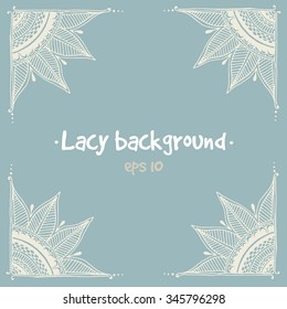 Soft pastel lace pattern, doodle vintage vector background.
