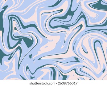 Soft Pastel Liquid Marble Abstract Background Vector- Soft pastel colors including light blue, pink, and dark teal create an elegant and calming swirling pattern