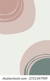 Fondo minimalista pastel suave para presentación y marca. Fondo Abstractas orgánico minimalista con tonos tierra. Composición de Formas geométricas de estilo boho en pasteles apagados.