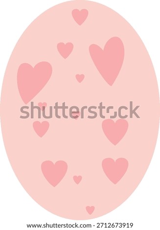 A soft pastel oval filled with repeating heart shapes, creating a gentle romantic pattern ideal for sweet decorative projects, crafts, cards, and backgrounds.