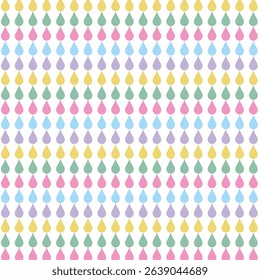 A soft pastel pattern of repeated teardrop shapes arranged in colorful vertical rows