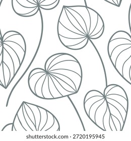 Pastel macio Pilea padrão sem emenda com gradientes sutis e design minimalista no conceito de superfície branca como pastel macio minimalista Folhas de Pilea com gradientes sutis criando um padrão sereno sem emenda adequado para interiores elegantes no conceito de stock de foto e espaço vazio no lado esquerdo, sem texto —ar 7:2 —tile