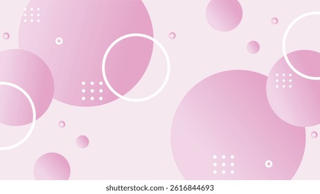 Soft pastel pink abstract background featuring smooth gradient circles and minimal white geometric shapes.