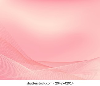 Soft pastel pink background with curved lines, smooth, sweet, soft, suitable for making wedding cards. or make a background about love, brightness