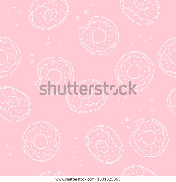 Soft Pastel Pink Background Donuts Vector Stock Image Download Now