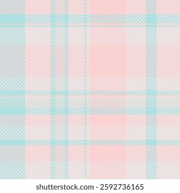 Soft pastel pink and blue plaid pattern.  Ideal for textile design, backgrounds, or feminine branding.  Gentle and calming aesthetic evokes feelings of serenity and tranquility.