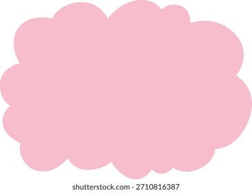 Ilustración de nube esponjosa rosa pastel suave con bordes redondeados, ideal para diseños lindos, temas de Clima, gráficos para niños, pegatinas, obras de arte de ensueño y Elementos decorativos suaves.