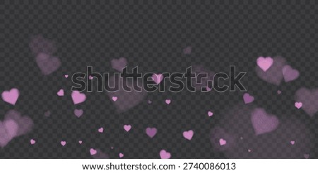 Soft pastel pink hearts bokeh border on transparent background with gentle glow. Perfect for Valentine’s cards, wedding invitations, baby shower designs, romantic social media posts