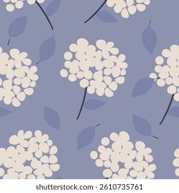 Soft pastel pink hydrangea Seamless pattern background ideal for wrapping paper, fabric, textile etc.