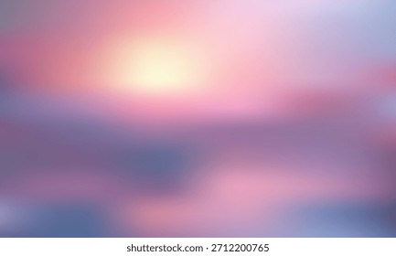 Soft Pastel Pink and Purple Gradient with Sunlight Flare, Dreamy Ethereal Abstract Landscape Background