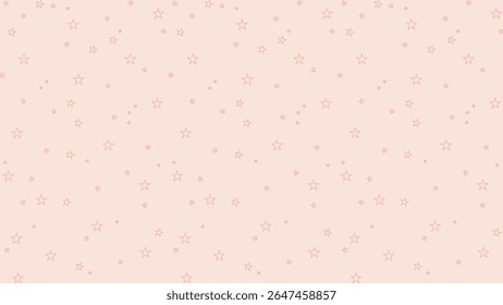 Soft pastel pink star outline seamless pattern. Minimal celestial vector background perfect for baby products, nursery decor, feminine designs, wrapping paper, fabric prints, and kids’ illustrations.