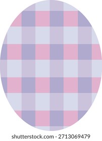 A soft pastel plaid oval featuring gentle check patterns, creating a cozy decorative element suitable for crafts, stationery, packaging, scrapbooking, fabric themes, and charming designs.
