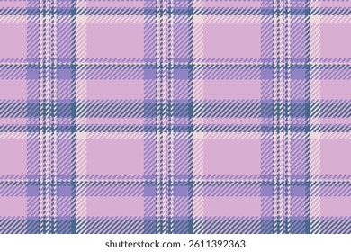 Soft pastel plaid pattern in lilac, lavender, and blue hues. Textile background for fashion, design, or cozy concepts. Versatile, elegant texture.