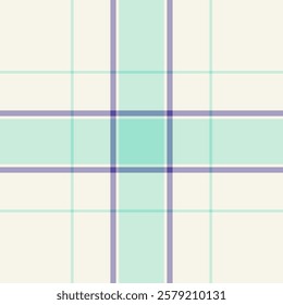 Soft pastel plaid pattern in mint green and lavender.  Perfect for textile design, wrapping paper, or website backgrounds.  Clean, simple, and visually appealing.