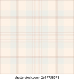 Soft pastel plaid pattern. Neutral colors create a versatile texture. Ideal for backgrounds, textiles, and designs needing a subtle, elegant touch.
