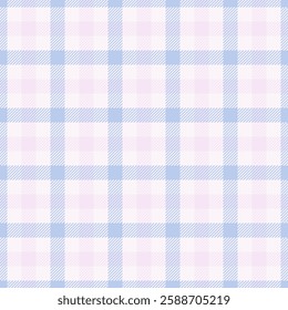 Soft pastel plaid pattern in pale blue and pink.  Perfect for textile design, baby products, or delicate branding.  A subtle yet charming texture ideal for backgrounds or surface patterns.