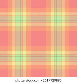 Soft pastel plaid pattern in peach, yellow, and mint green.  Ideal for textile design, website backgrounds, or crafting projects.