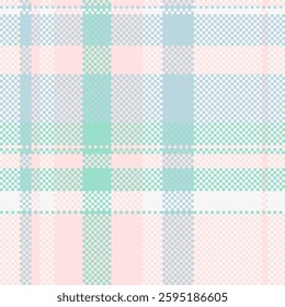 Soft pastel plaid pattern in pink, mint green, and light blue.  Ideal for textile design,  wallpaper, or website backgrounds.  Evokes feelings of serenity and gentleness.