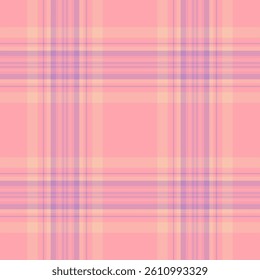 Soft pastel plaid pattern in pink, lavender and cream. A versatile background for textiles, design projects, branding, or adding a touch of cozy warmth.