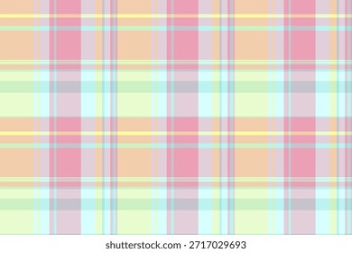 Soft pastel plaid pattern. Playful tartan design. Great for backgrounds, textiles, or whimsical design projects. Adds a touch of gentle color and texture.