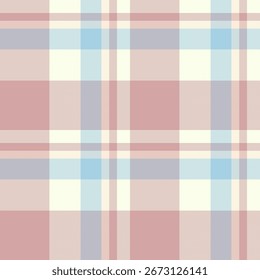 Soft pastel plaid pattern. Textile design with intersecting bands of color. Ideal for backgrounds, fabric prints, or cozy themes. Versatile and elegant.