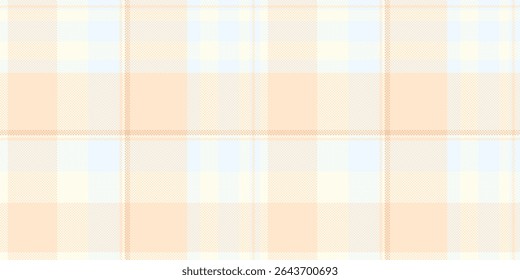 Soft pastel plaid pattern. Woven texture with peach, cream, and light blue hues. Use for backgrounds, textiles, or decorative designs. Calming, gentle feel.