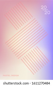 Soft pastel purplev gradient background vector design template for modern poster design with abstract shapes.